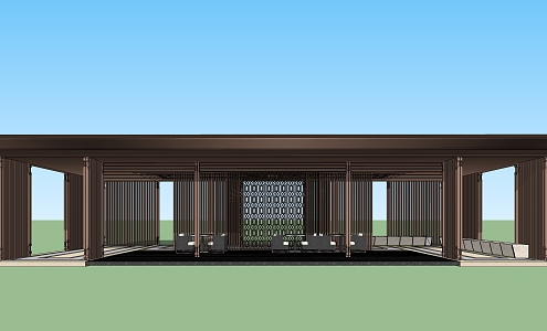 modern pavilion gallery pavilion 3d model