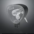 Mechanical Component With Transparent Casing White Circular Parts And Gray Base