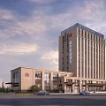 Modern Office Building Architecture Featuring High Rise And Low Rise Exterior Glass Facade Design