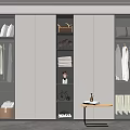 Modern Wardrobe With Sleek Design Ample Storage Hanging Space And Folded Clothes