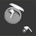 White Wireless Earbuds With Open Charging Case And Single Earbud