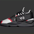 Stylish Black White Red Casual Sneakers With Mesh Upper And Thick Sole