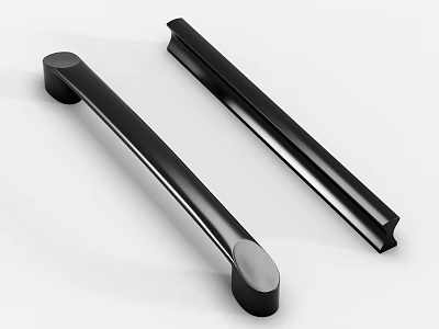 Modern Black Metal Cabinet Handles For Sleek Drawer And Furniture Design 3d model