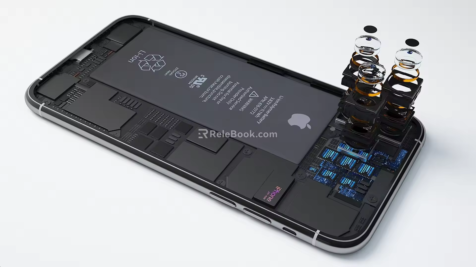 Modern mobile phone mobile phone internal structure analysis parts analysis disassembly circuit board 3d model