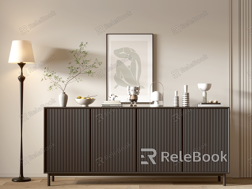 Modern Black Cabinet Whole Cabinet Sideboard Cabinet Balcony Cabinet Storage Cabinet Entrance Cabinet model