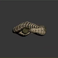 Ornate Bronze Scepter Weapon With Coiled Snake Design And Spherical Top