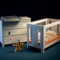 Adorable Kids Bed With Drawer Chest Cartoon Decorations And Light-Up Star