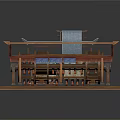 Traditional Ancient Wooden Textile Equipment With Scrolls Fabric And Frames