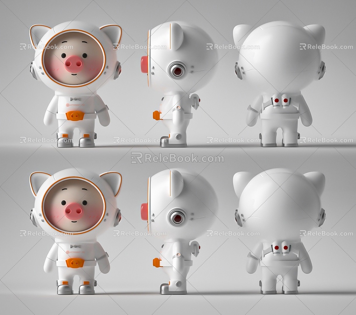 Modern Cartoon Piggy Space Suit Hand-held Toy Ornaments Space Piggy Space Suit Pig Ornaments Toy Ornaments Hand-held Space Piggy Hand-held 3d model