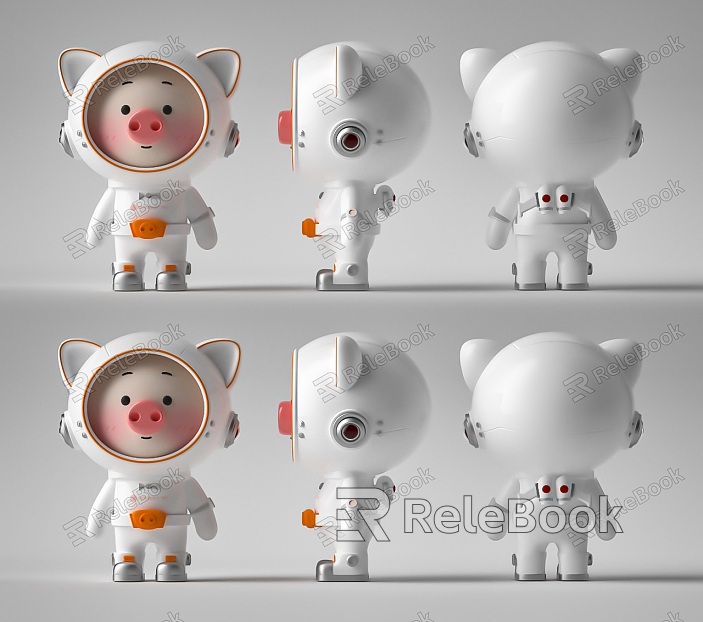 Modern Cartoon Piggy Space Suit Hand-held Toy Ornaments Space Piggy Space Suit Pig Ornaments Toy Ornaments Hand-held Space Piggy Hand-held model