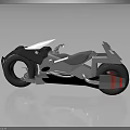 Futuristic Motorcycle With Streamlined Design Metallic Silver Body And Red Accents