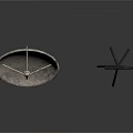 Vintage Round Compass And Black Tripod Cross Stand On White Surface