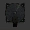 Traditional Round Water Tower Architecture With Metal Support Frame Roof And External Ladder Design