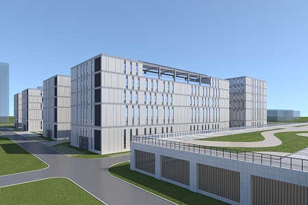 Modern Industrial Park 3d model