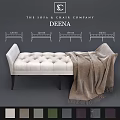 Tufted Beige Sofa Bench With Brown Blanket And Various Sizes For Living Room