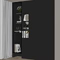 Modern Gray Balcony Cabinet With Glass Door And Interior Lighting Design