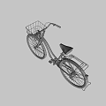 Pink Bicycle With Front Basket And Brown Seat On Black Background