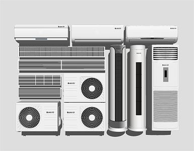 modern air conditioner vertical air conditioner 3d model