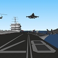 US aircraft carrier flight deck 3d model