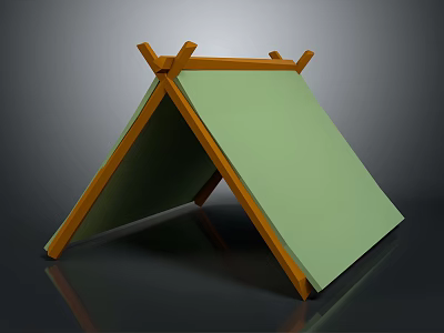 Foldable Household Item With Wooden Frame And Green Panel For Home Use 3d model