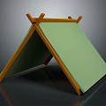 Foldable Household Item With Wooden Frame And Green Panel For Home Use