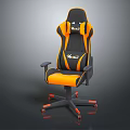Ergonomic Black And Orange Gaming Chair With Adjustable Armrests And Wheels