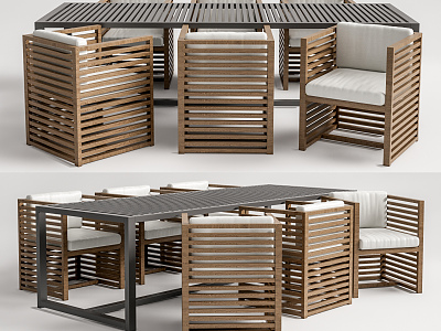 Modern Outdoor Table and Chair Outdoor Dining Table and Chair Combination model