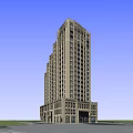 High Rise Building Exterior Design With Multiple Floors And Surrounding Roads Green Areas Intersection
