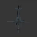 Military Attack Helicopter Weapon Platform With Blue Gray Fuselage Rotor System And Machine Gun Mounts