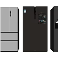 Stylish Modern Refrigerators With Various Door Designs And Functional Features 3d model