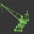 Vintage Steam Function Vehicle With Crane Arm And Wheeled Chassis 3d model