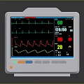 Medical Vital Signs Monitor With ECG Waveform And Patient Data