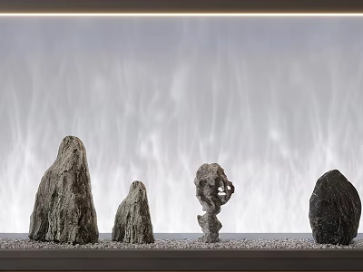 Wall Washer Light Generating Gentle Glow On Wall With Ornamental Rocks And Sand 3d model