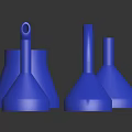 Blue Funnels In Various Shapes Suitable For Home And Kitchen Use 3d model