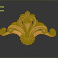 Ornate Copper Decorative Component With Intricate Curved Patterns And Circular Motifs