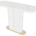 Elegant Console Table With White Marble Top And Gold Fluted Base 3d model