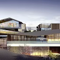 Modern Industrial Park With Riverfront Green Spaces Modern Architecture And Open Plazas