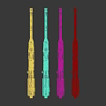 Modern Tactical Assault Rifles With Various Colorful Designs And American Flag Patterns