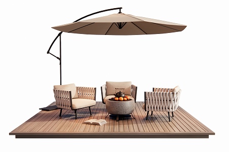 Outdoor Sofa Outdoor Table and Chair Furnace Tea Casual Chair Single Sofa Sunshade 3d model