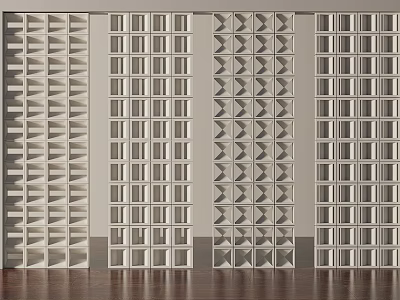 Modern Room Dividers with Geometric Lattice Patterns and Various Grid Designs for Interior Spaces 3d model