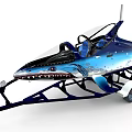 Functional Vehicle With Shark Inspired Design Blue Exterior Trailer Structure And Transparent Windshield