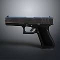 Sleek Black Modern Pistol With Metal Frame Textured Grip And Tactical Design