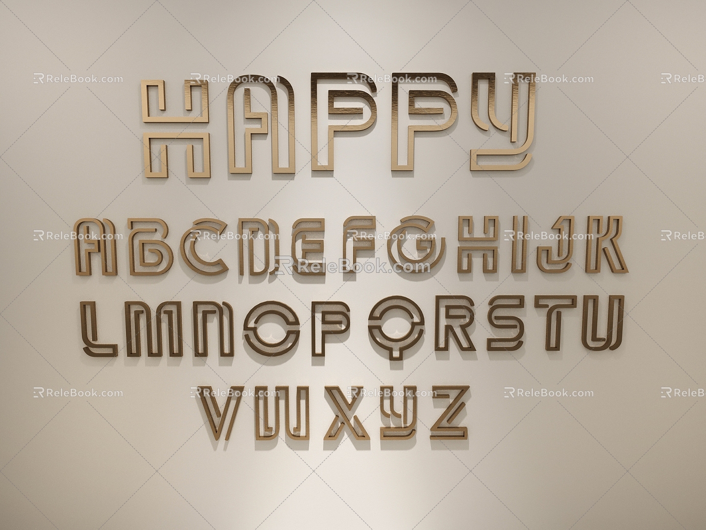 Advertising word metal font design 3d model