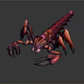 3D Rendered Scorpion With Vibrant Red And Orange Exoskeleton And Glowing Eyes