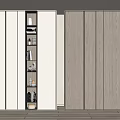 Modern Wardrobe Interior Design With Open Storage Shelves And Wooden Panels