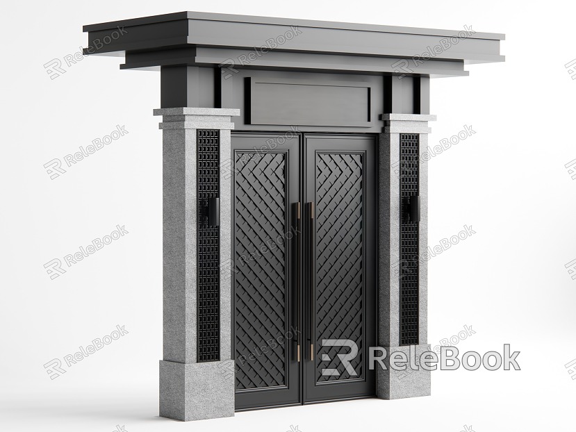 New Chinese Courtyard Gate model