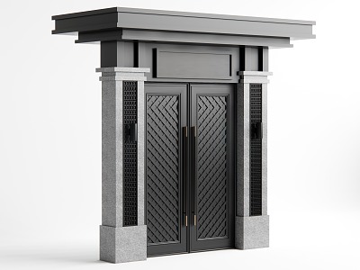 New Chinese Courtyard Gate model