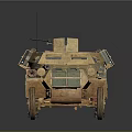 Sand Colored Military Half Track Armored Vehicle With Machine Gun Mount