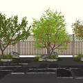 Modern Courtyard Landscape Fruit Tree Pomegranate Tree Orange Tree Apple Tree 3d model