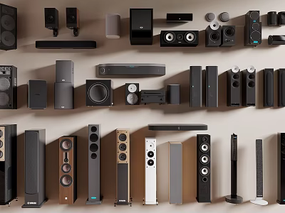 Modern Headphones and Speakers Collection Displaying Multiple Audio Device Types and Designs 3d model